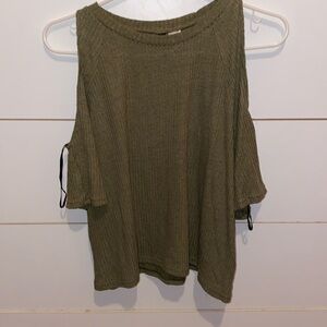 Dark green off the shoulder shirt